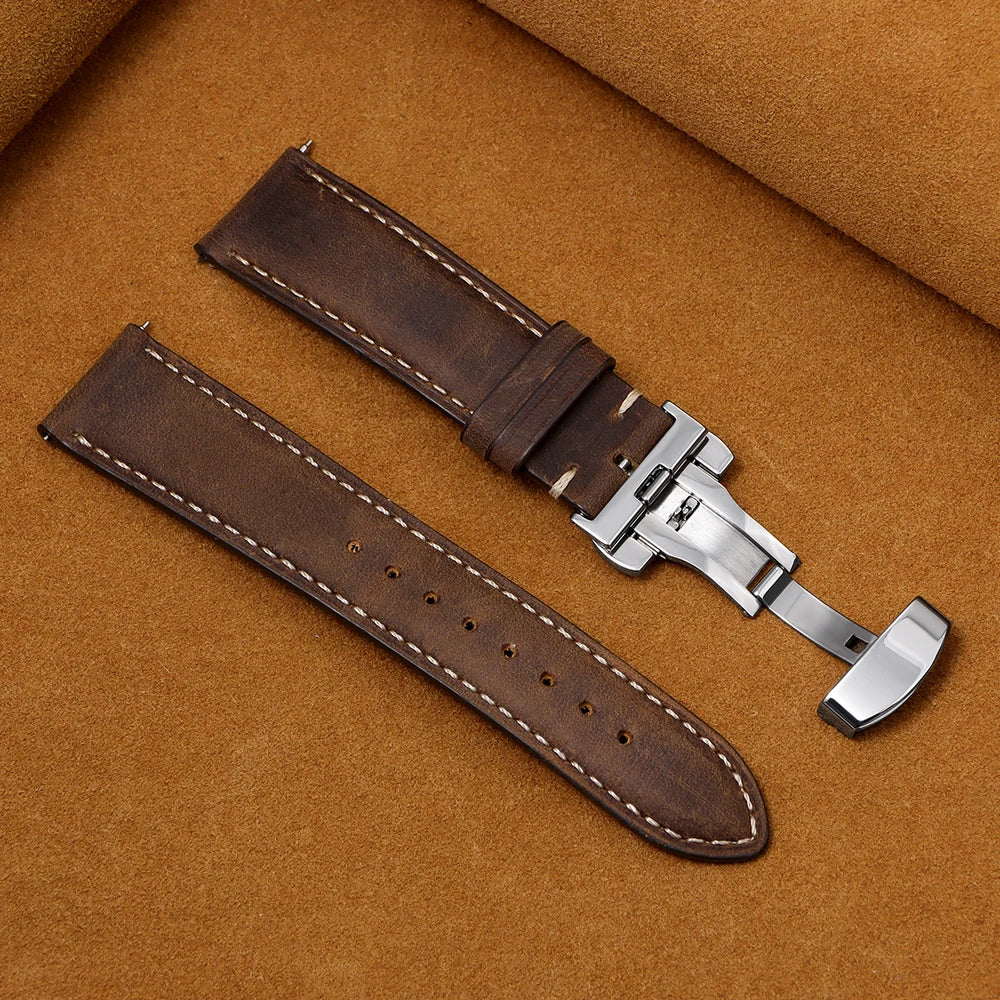 TicWatch Pro 5, Pro 3 & E3 Calfskin Butterfly Clasp Band