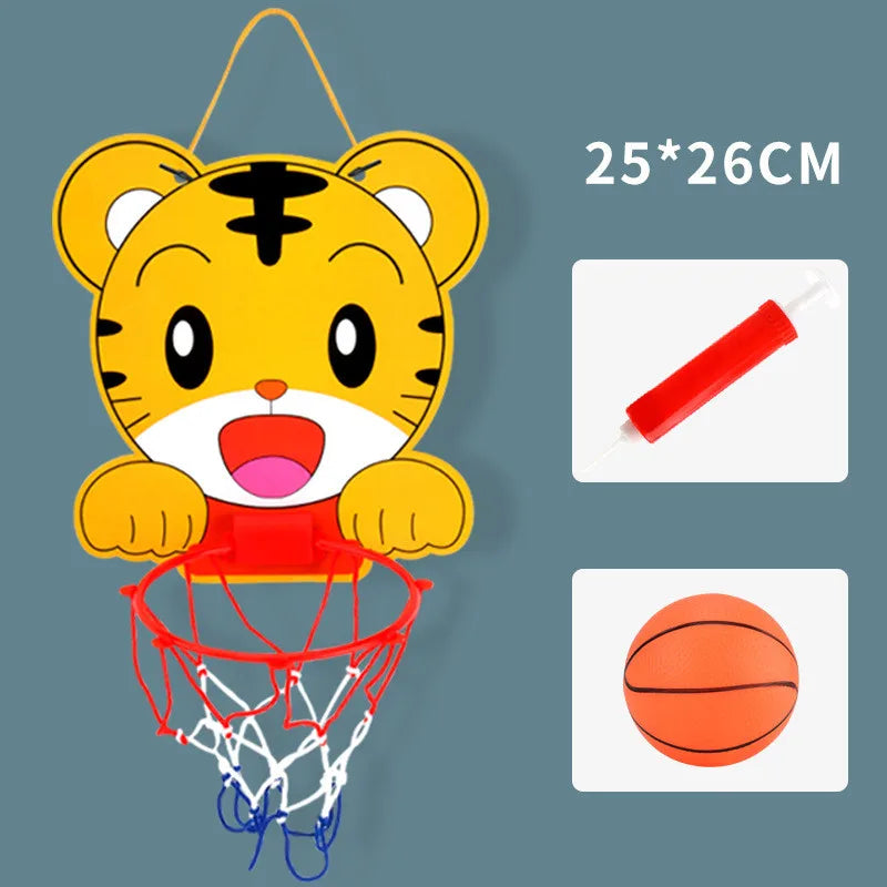 Kids Adjustable Basketball Stands Cartoon Animals Shape Shooting Basket Indoor Outdoor Sports Games Basketball Hoop