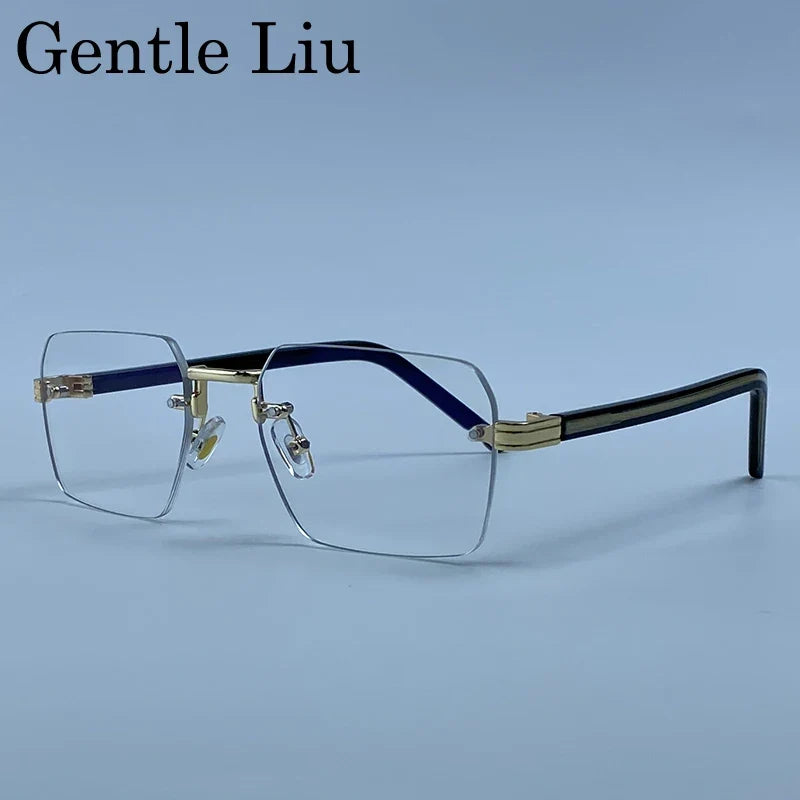 Rimless Square Punk Sunglasses Men 2026 Luxury Brand Designer Vintage Hip Hop Sun Glasses Cut Edge Eyewear Fashion Driving Shade