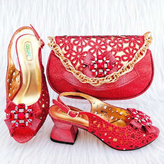 Juego de zapatos y bolso de boda africanos de nueva llegada HGY1-46
