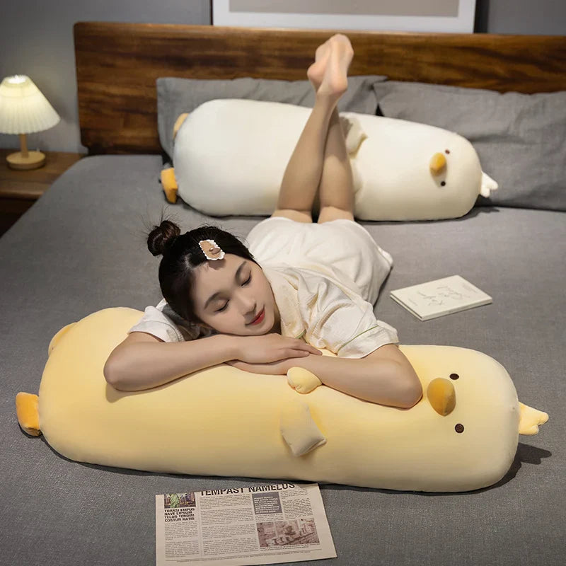 Peluche de almohada de pollo largo