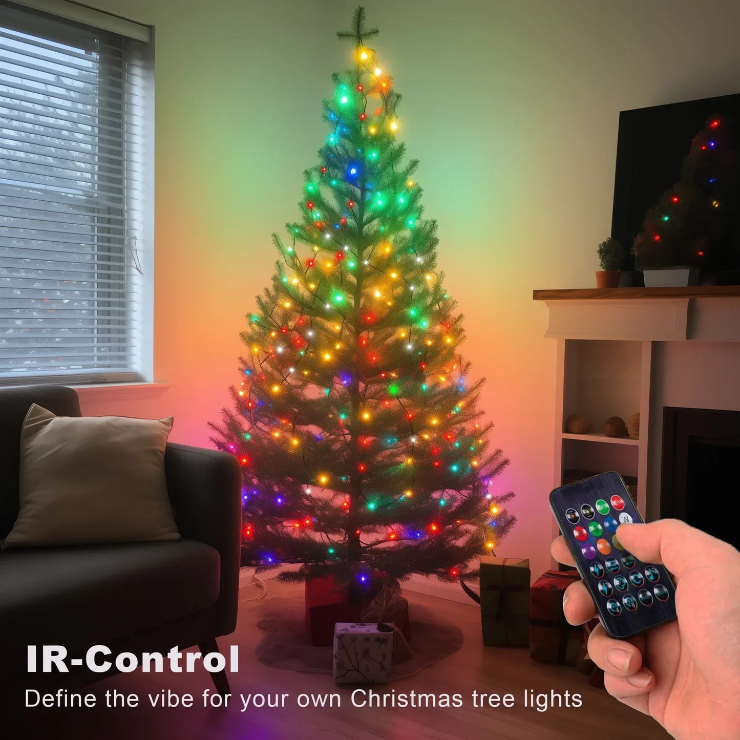 RGB IC Luces de cadena inteligentes DIY LED Luces de hadas programables WS2812B Guirnalda USB Decoración para el hogar, dormitorio, Navidad, boda