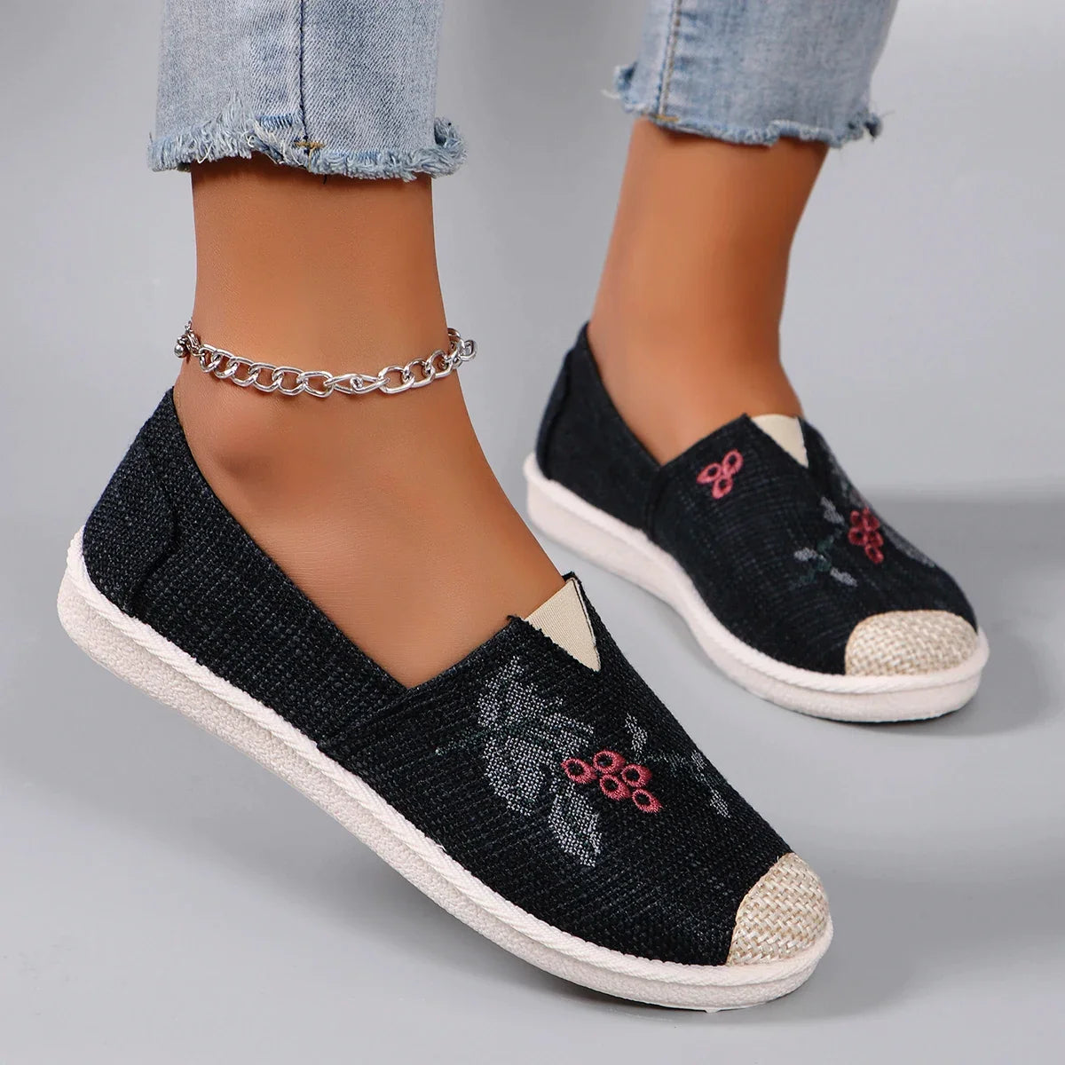 Spring new women's sports shoes, fashionable, breathable, lightweight, non-slip, wear-resistant, casual sports shoes, flat shoes