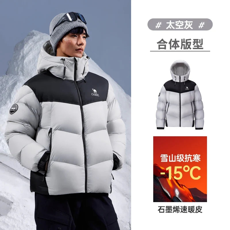 GOLDEN CAMEL Outdoor Down Jackets Unisex Women's Winter Coats High-loft Windproof Warm Duck Down Padding Puffer Jacket Camping