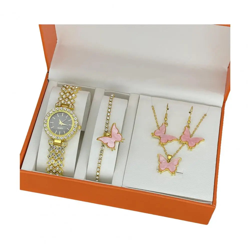 1 Set Women Jewelry Set with Gift Box Complete Collection of Quartz