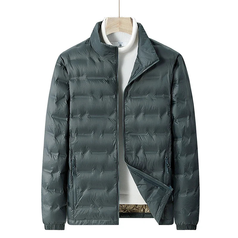 Men Winter New Down Jacket Men Hooded Waterproof Windproof Puffer Jacket Detachable Hat Coat Casual Lightweight Down Jacket Male