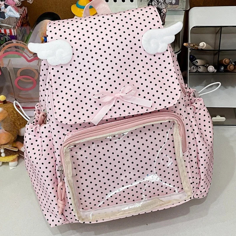 Kawaii Polka Dot Backpack