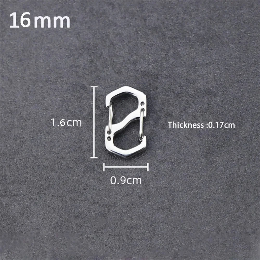 10PCS Stainless Steel Backpack Buckle S Type Handmade Carabiner with Lock Silver Necklace Clasps Jewelry Accessories