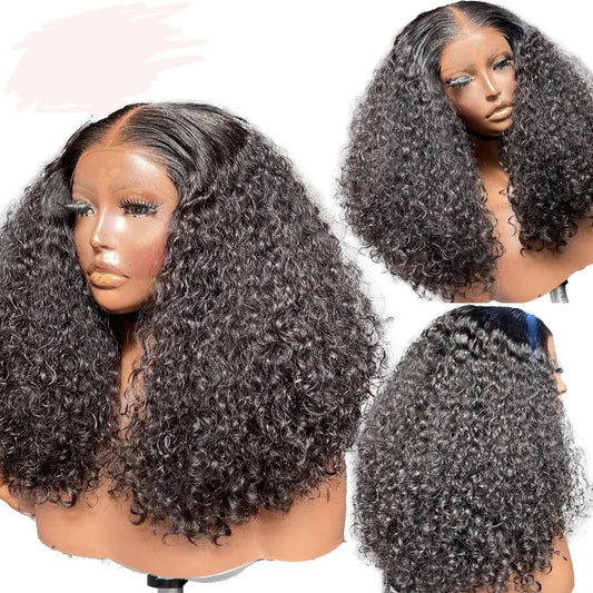 13x4 Curly Lace Front Human Hair Wigs For Black Women Brazilian Deep Wave Lace Frontal Wig Water Curly 4x4 Lace Closure Wig 250%
