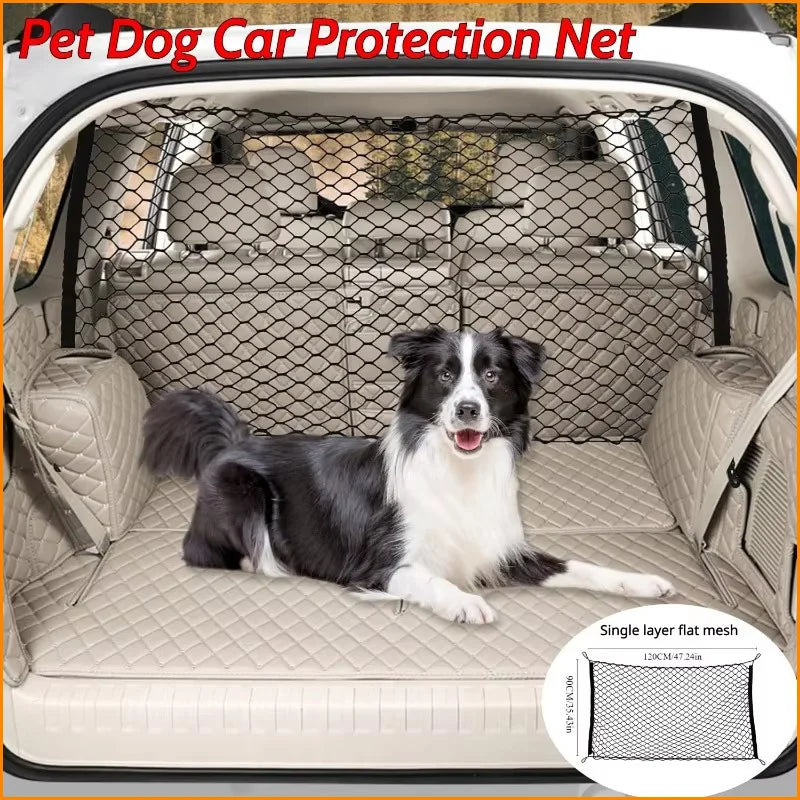 120X90CM Car Trunk Fence Pet Dog Isolation Protective Net Durable Elastic Isolation Double Layer Nets Safety Fence for Any Car