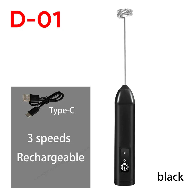 Upgraded Electric Coffee Frother And Milk Whisk USB Rechargeable