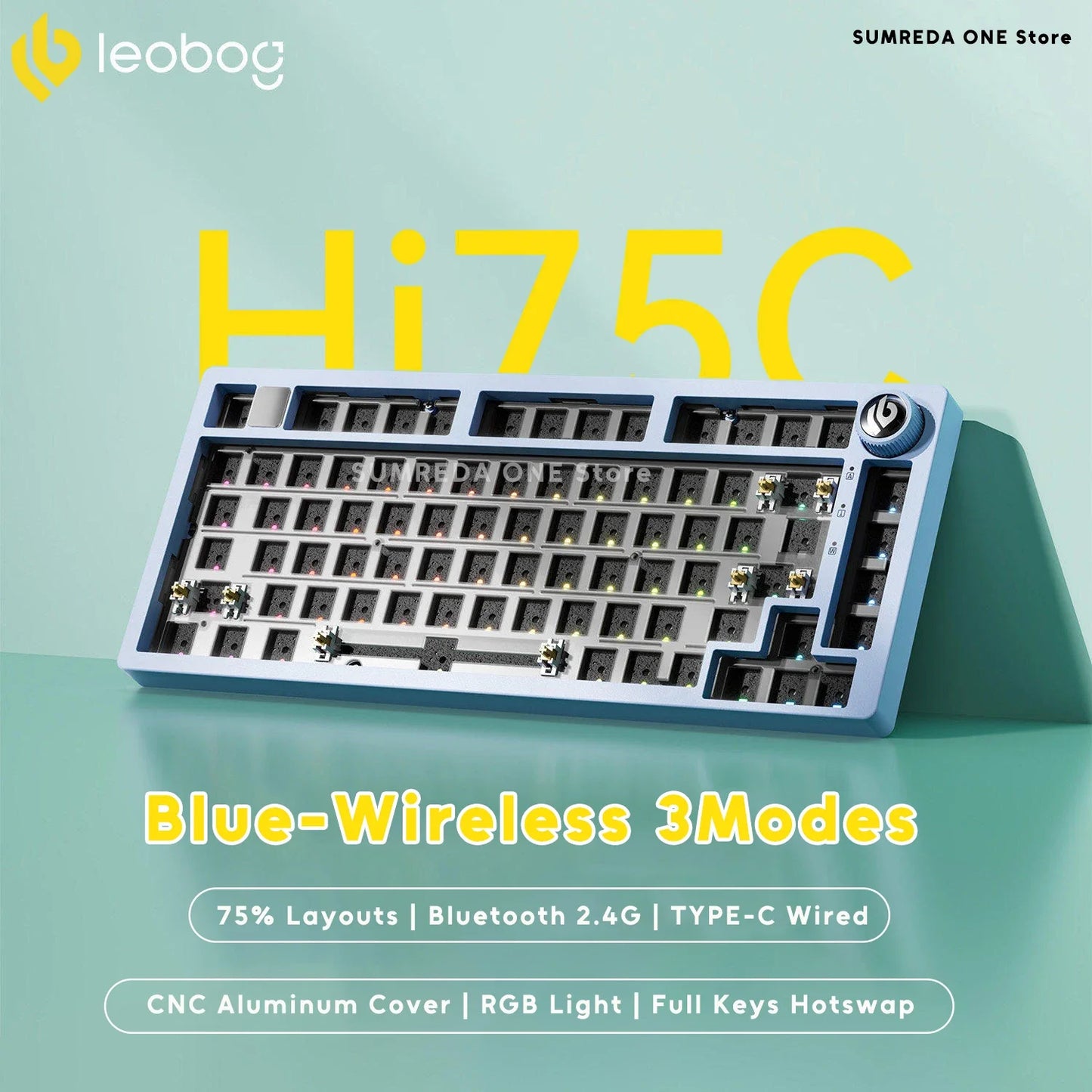 Leobog Hi75C Hi75 Hi75C Pro Aluminum Wireless Custom Mechanical Keyboard Kit Gaming Bluetooth 2.4G Wired Hotswap Gamer Keyboard
