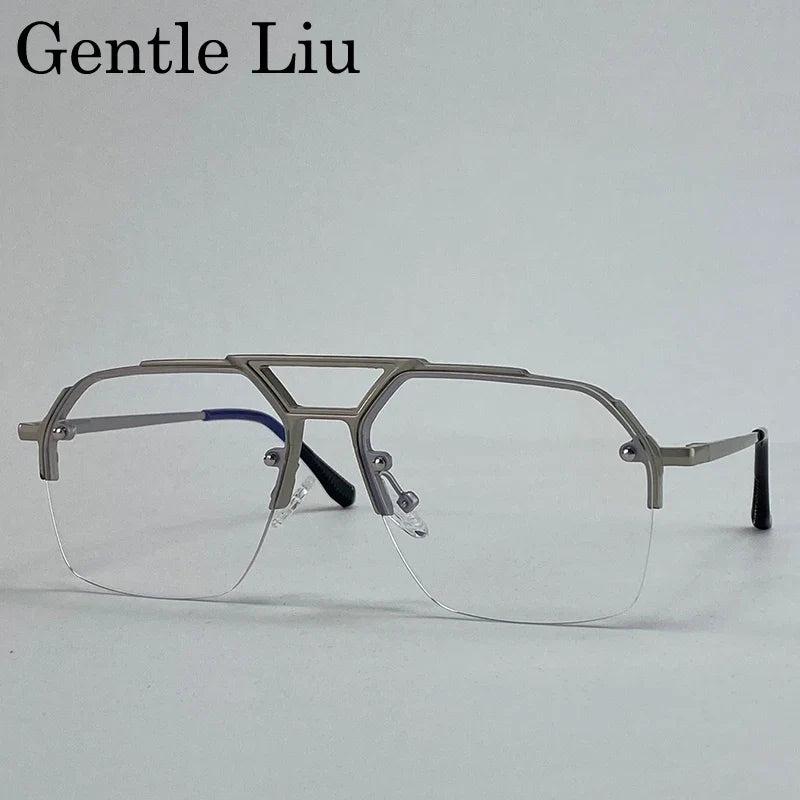 Oversized Retro Square Sunglasses Men 2026 Luxury Brand Punk Metal Double Beam Sunglass Classic Steampunk Eyewear Outdoor Shades