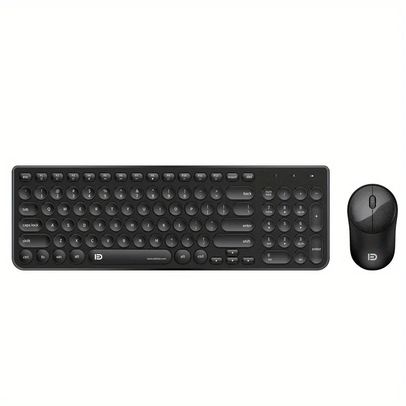 1 Set of 2.4G Wireless Keyboard and Mouse, Portable 95-key Multimedia key Office Mouse Kits, Silent Round Keyheads keyboard Mice