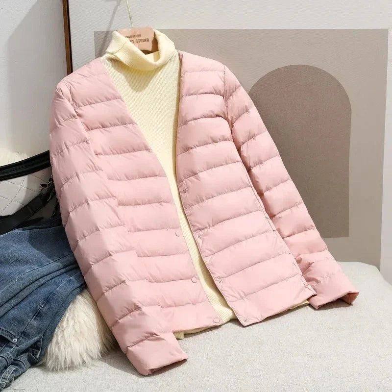 Women White Duck Down Slim Jackets 2025 New Arrivals Autumn Winter Warm Female Fashion Ultra Lightweight Packable Puffer Coats