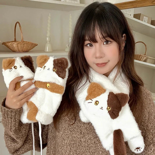 Bufanda y Guantes de Gato Kawaii