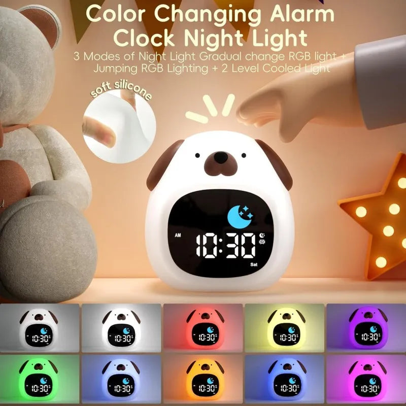 Cute Puppy Night Light Alarm Clock