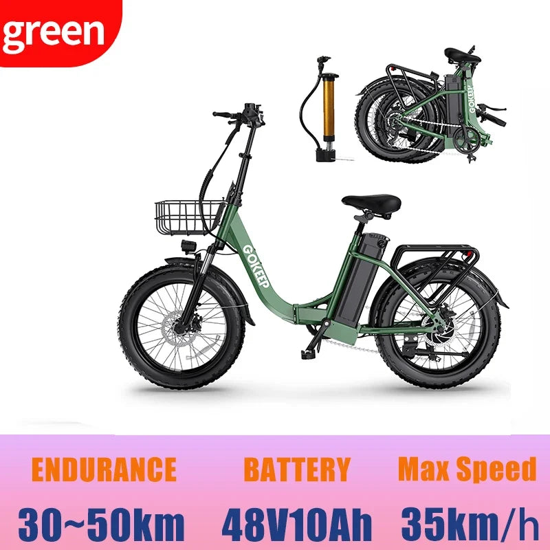L20  E-Bike 750W motor 48V10AH folding mountain Electric Bicycle Mechanical brake 20*3-inch tire urban commuting Electric  Bike