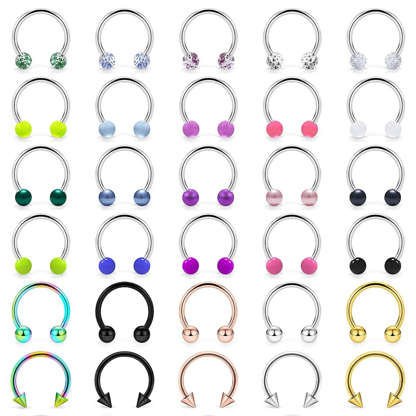 31 Styles 16G Surgical Steel 1 Pcs Nose Septum Rings Piercing Jewelry