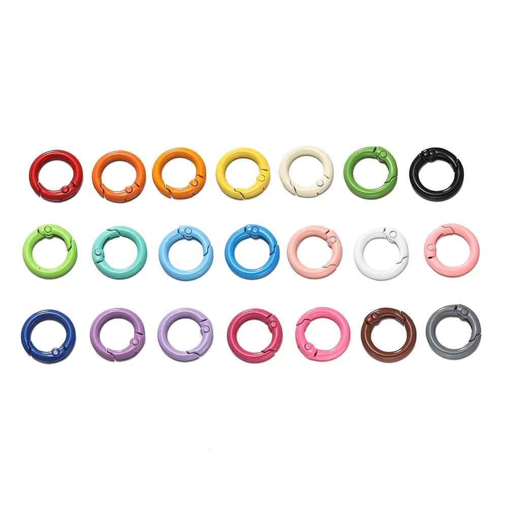 5Pcs Colorful  O Ring Spring Clasp Openable Round Carabiner Keychain Clips Hook Dog Chain DIY Jewelry Buckle Connector