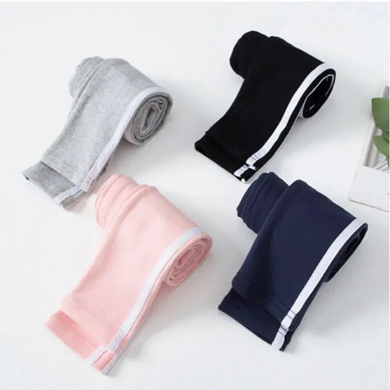 Comfortable Girls' Leggings with Side Stripes