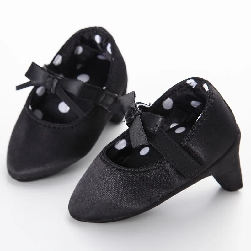 Newborn Infant Baby Fashion Girls High Heels Shoes 0-5Months Princess Bow Party Crib Shoes Photo Props Shoes