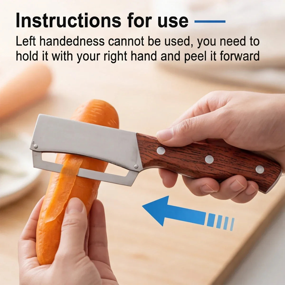 Stainless Steel Vegetable Peeler with Wooden Handle 3-in-1 Fruit Potato Peeler with Bottle Opener Kitchen Peeling Cooking Tools