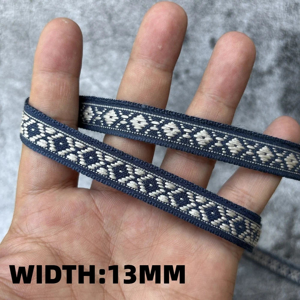 5 Yards 1~3CM Geometric Flower Designs Are Selling Well Embroidered Jacquard Ribbon Decorative Clothing Dog Chain Curtains