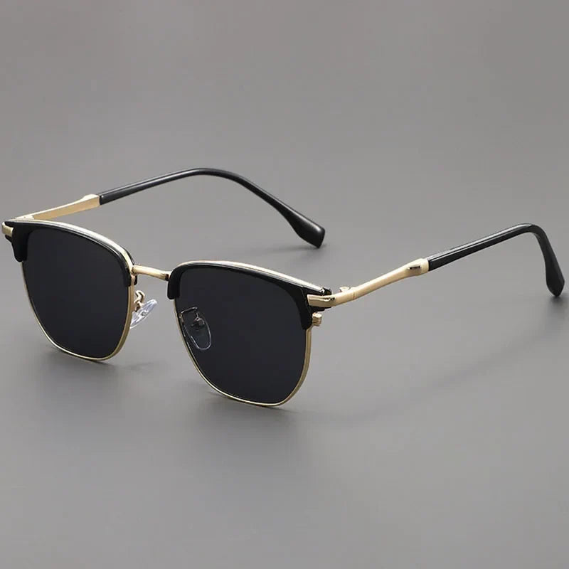 Vintage Square Metal Frame Sunglasses for Men and Women, Retro Unisex Fashion UV400 Protection Eyewear