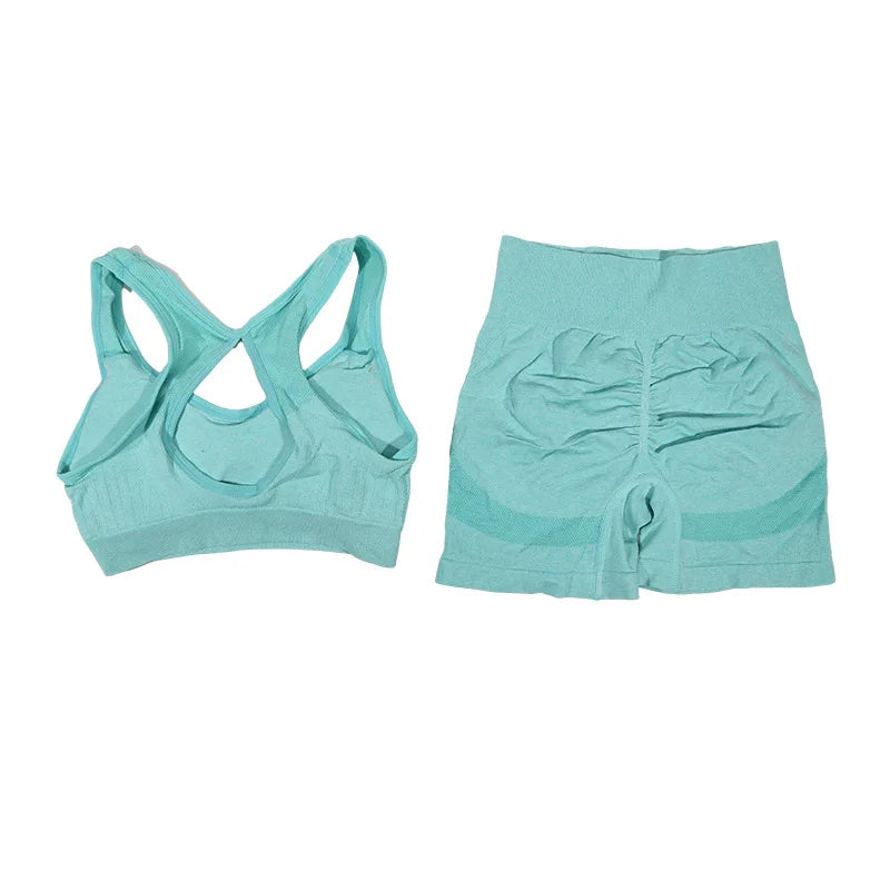 Conjunto de entrenamiento de shorts y traje de yoga para mujer