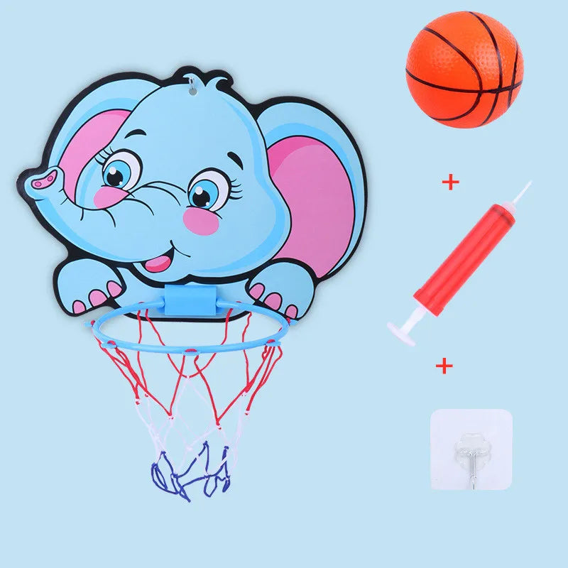 Kids Adjustable Basketball Stands Cartoon Animals Shape Shooting Basket Indoor Outdoor Sports Games Basketball Hoop