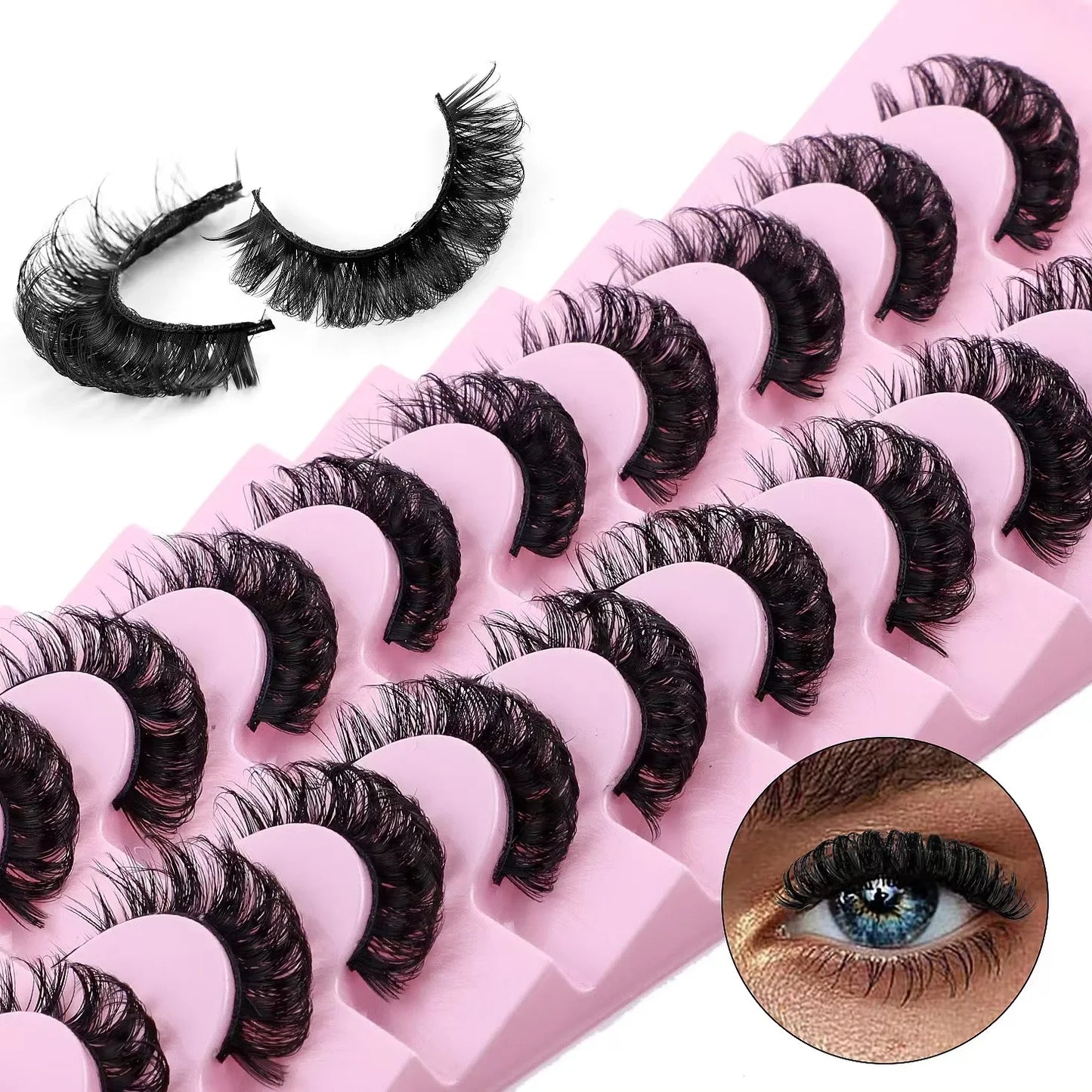 Faux mink eyelashes natural 3d mink lashes makeup volume false eyelashes in bulk cilio H13 E-08
