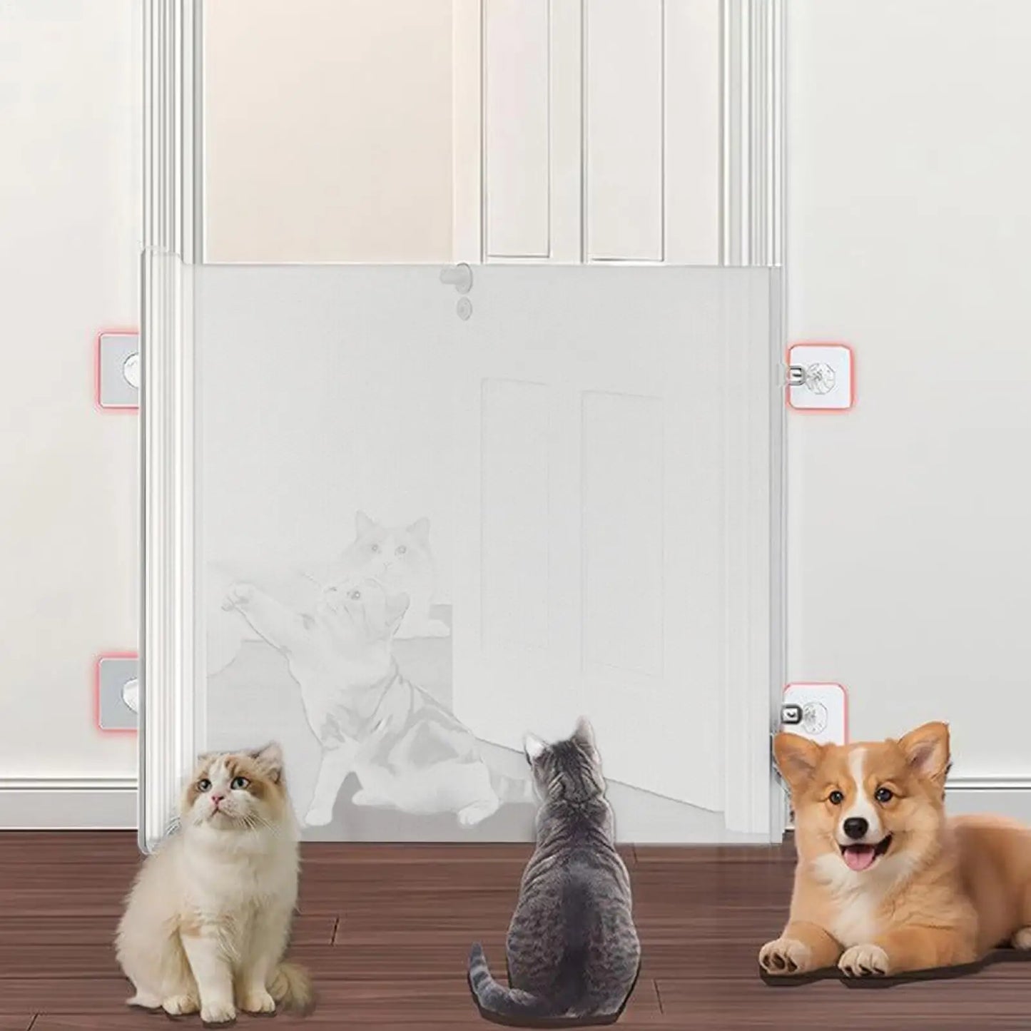 Retractable Pet Gate Dog Retractable Gate Dog Gate Indoor Adjustable Fence Barrier No Drilling Child Safety Screen Cat Baffle
