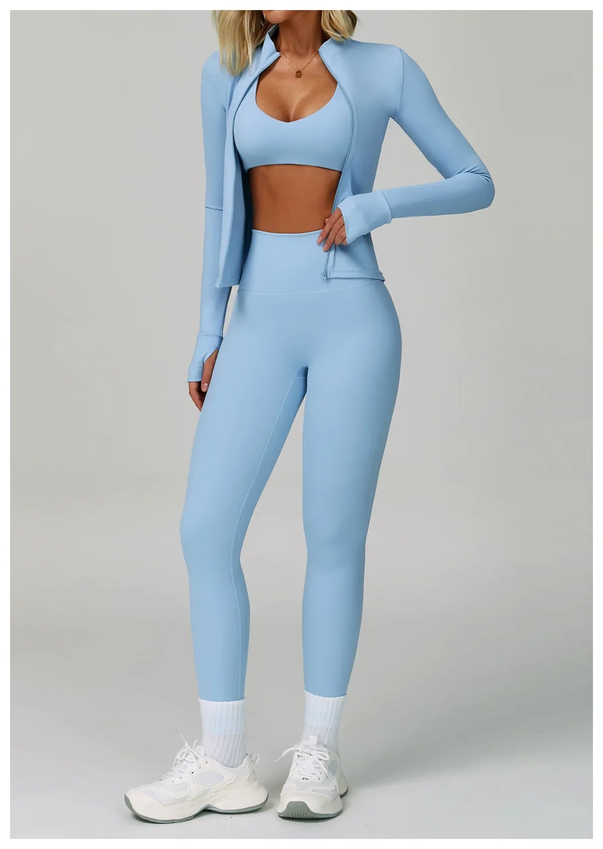 2/3-Piece Activewear Set – Sports Bra & High Waist Leggings
