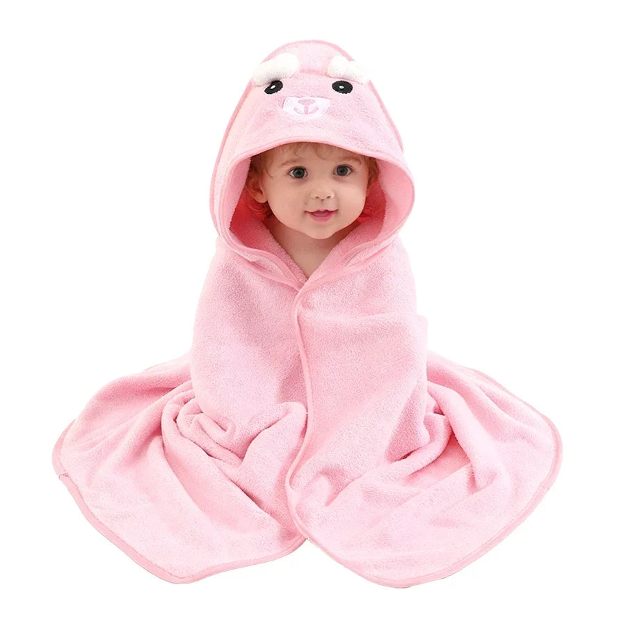 A Soft, Absorbent Baby Bath Towel with Cartoon Design, Thin Summer Style, Newborn Bath Towel, a Must-Have for Babies.