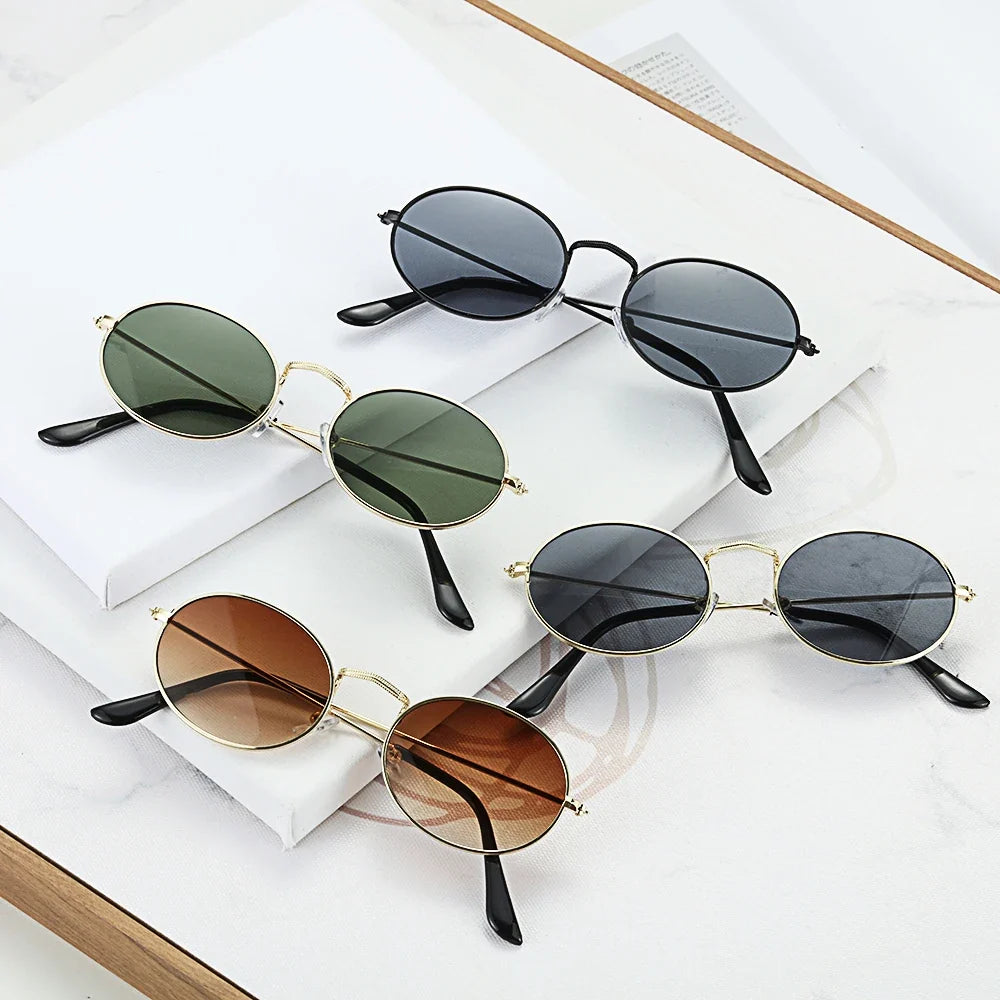 Summer Retro Small Oval Sunglasses Ladies Vintage Shades Cat Eye Sun Glasses Men Women Rectangular Eyeglasses Protection 400UV