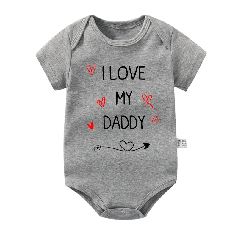 I Love My Daddy Toddler Boys Girls Summer Short Sleeve Bodysuit Gender Neutral Baby Romper Infant Clothes Father's Day Best Gift