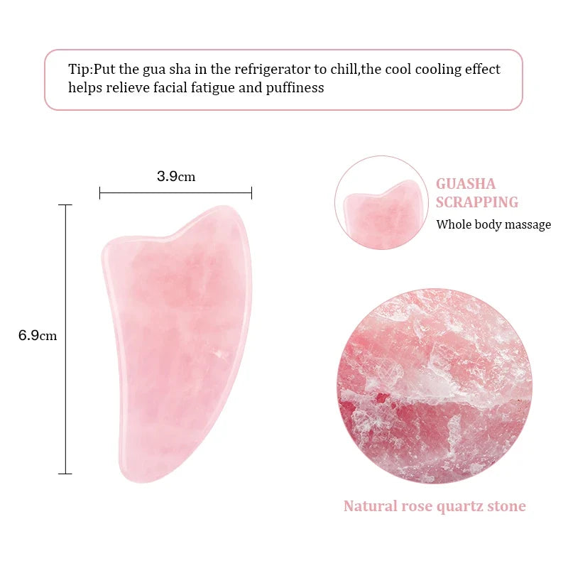 Natural Rose Jade Gua Sha Gouache Scraper Massager for Face Body Facial Skin Lifting Wrinkle Remove Beauty SPA Care Tools