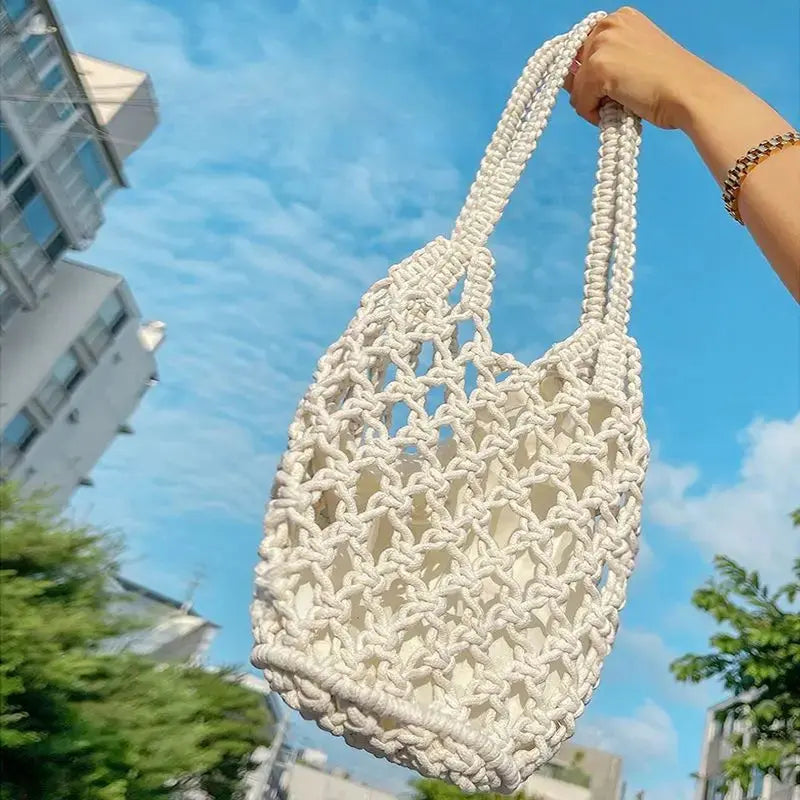 Accessories Sexikinis Swim Mesh Rope Bag Women's Everyday Shoulder Bucket Bag - Stylish & Lightweight