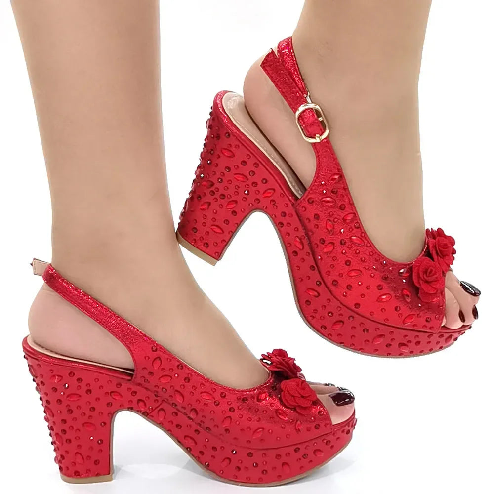 Zapatos de fiesta para mujer con pedrería de lujo