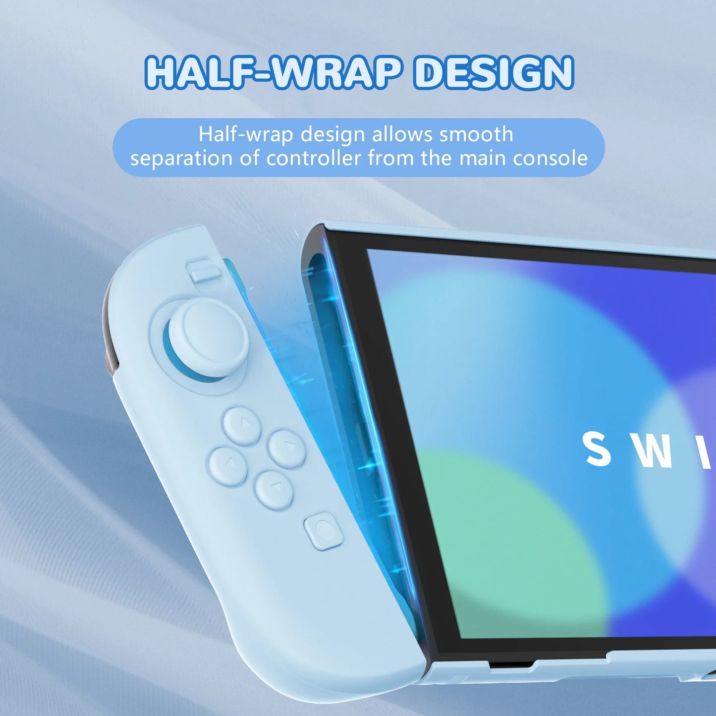 PlayVital Solid Color Protective Case for Nintendo Switch 2, Anti-Scratches Hard Shell Dockable Grip Cover with  Foldable Stand