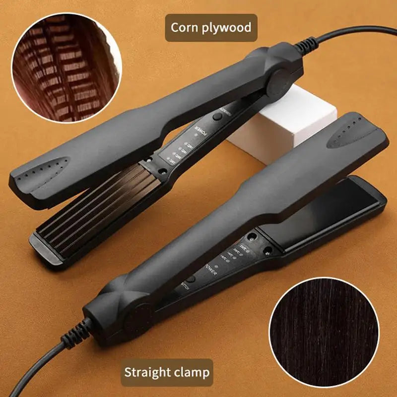 Hair Styler Electric Corrugation Wave Styling Professional Hair Straightener Curler Crimper Ceramic Corrugated Curling Iron
