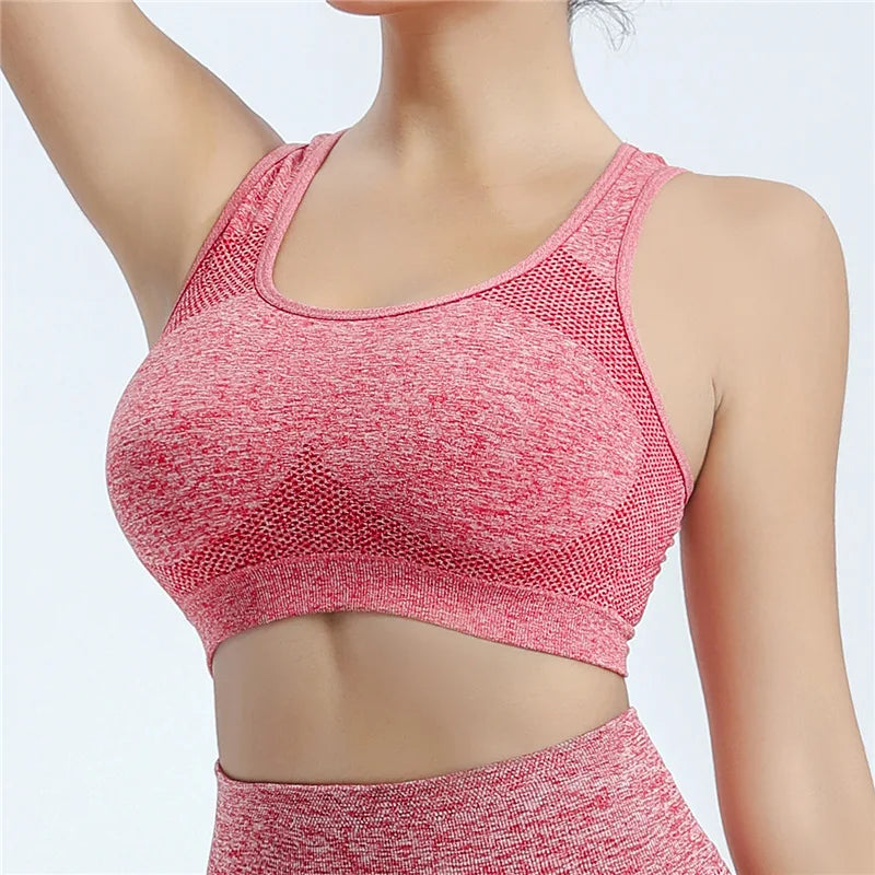 Yoga and Running Sports Bra with Breathable Mesh