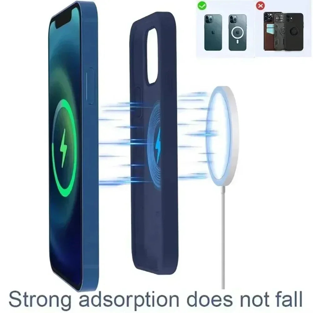 Magnetic Wireless Charger  Fast Charging Pad Stand With Type C Cable For iPhone 15 14 13 12 Pro Max Phone Chargers Dock Station