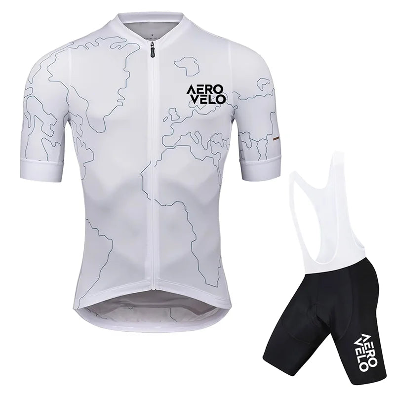 AERO VELO Cycling Jersey Set Men Cycling Clothing Summer Road Training Bike Shirts Suit Bicycle Bib Shorts MTB Uniform