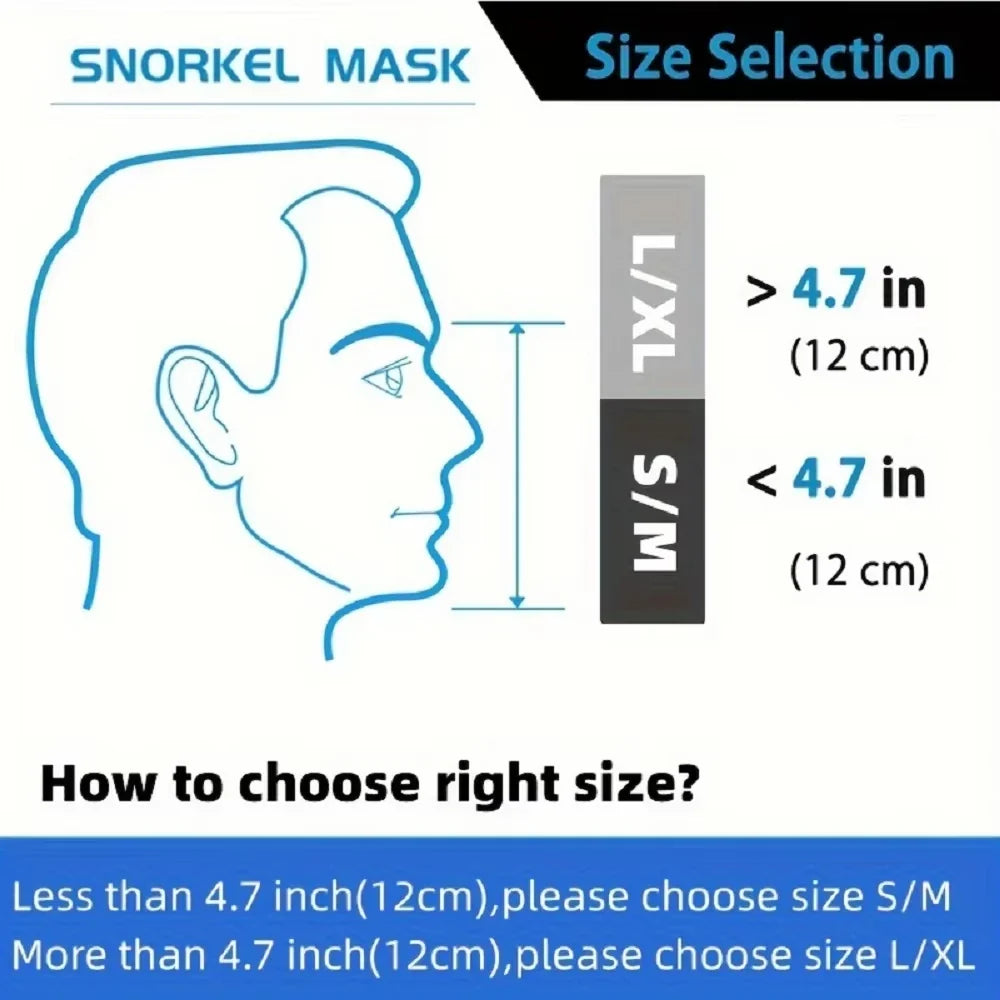 Full Face Snorkel Mask Snorkeling Swimming Diving Mask with Detachable Camera Mount Wide View Anti-Fog Anti-Leak for Adult Youth