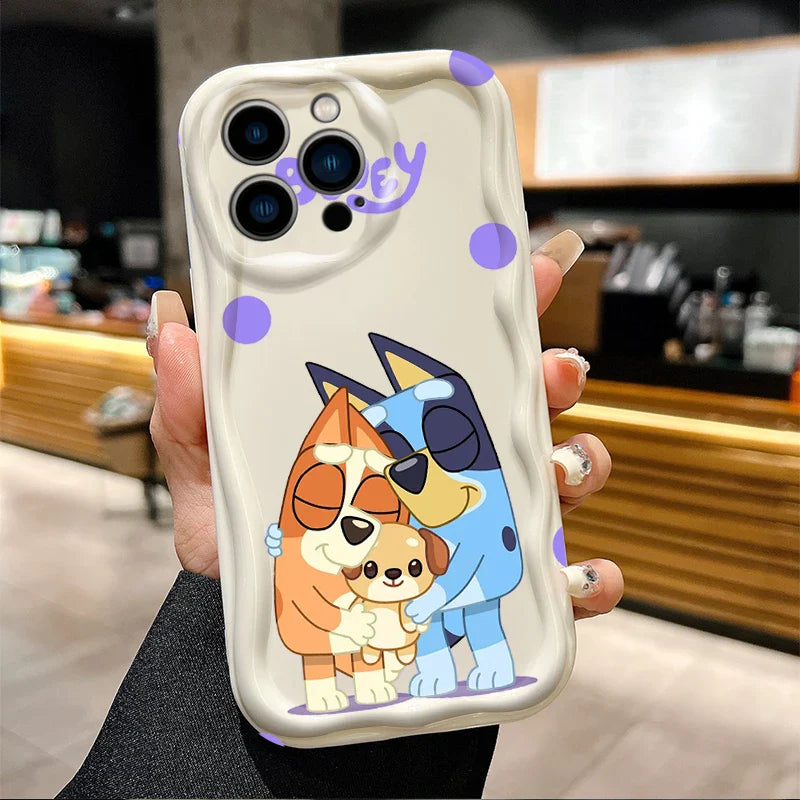 Funda de teléfono suave blanca con perro de dibujos animados para iPhone