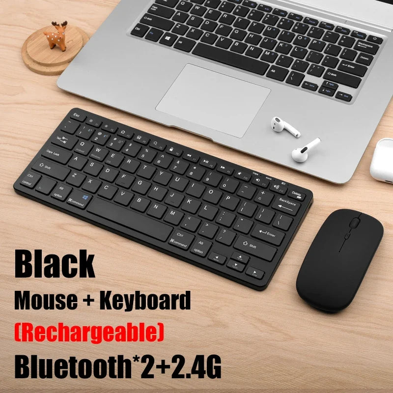 2.4G Wireless Keyboard Mouse Set Bluetooth 5.0 Keyboard Mouse Combo 2 modes Mini Keyboard Mouse For Laptop PC Accessories