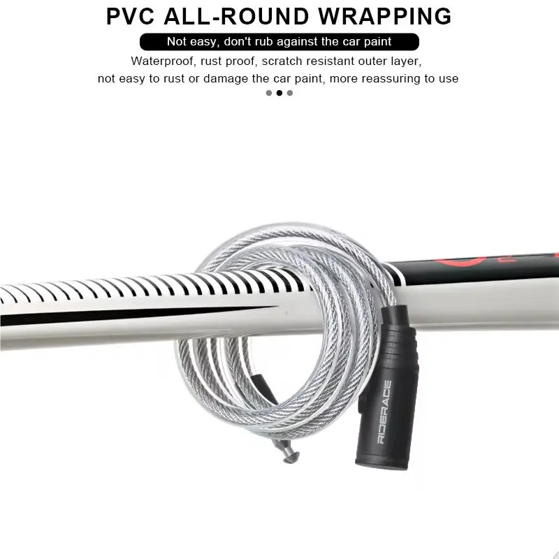 Portable Bike Anti-theft Ring Lock High Security Scooter Electric E-Bike Road Bike Lock Sliver Bicycle Cable Locks