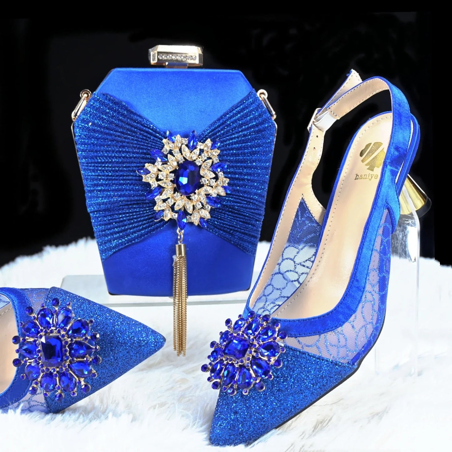 Conjunto de Zapatos y Bolsos de Mujer de Estilo Africano de Alta Calidad HGH1-14